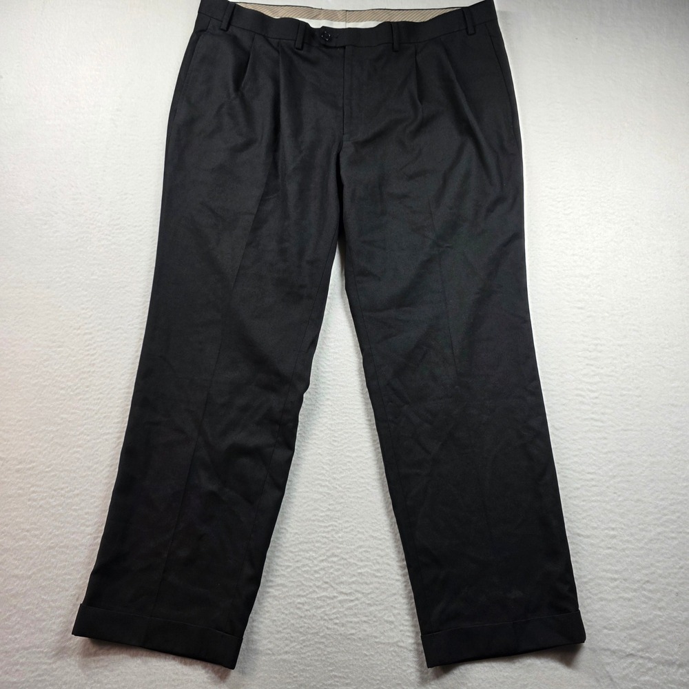 Lauren Ralph Lauren Mens‎ Black Pleated Cuffed Dress Pants 40W x 30L RN90736